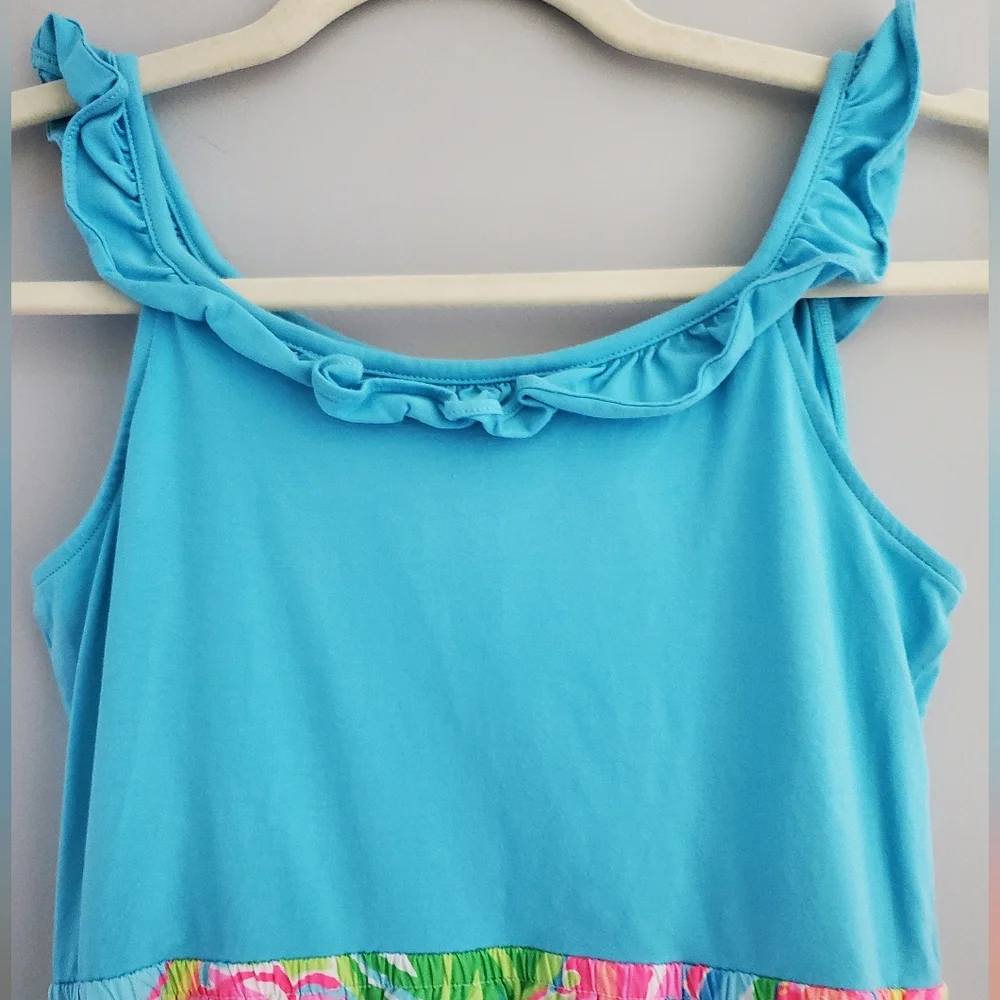 LILLY PULITZER Girls MULTI-COLOR DRESS WITH RUFFLE SIZE XL